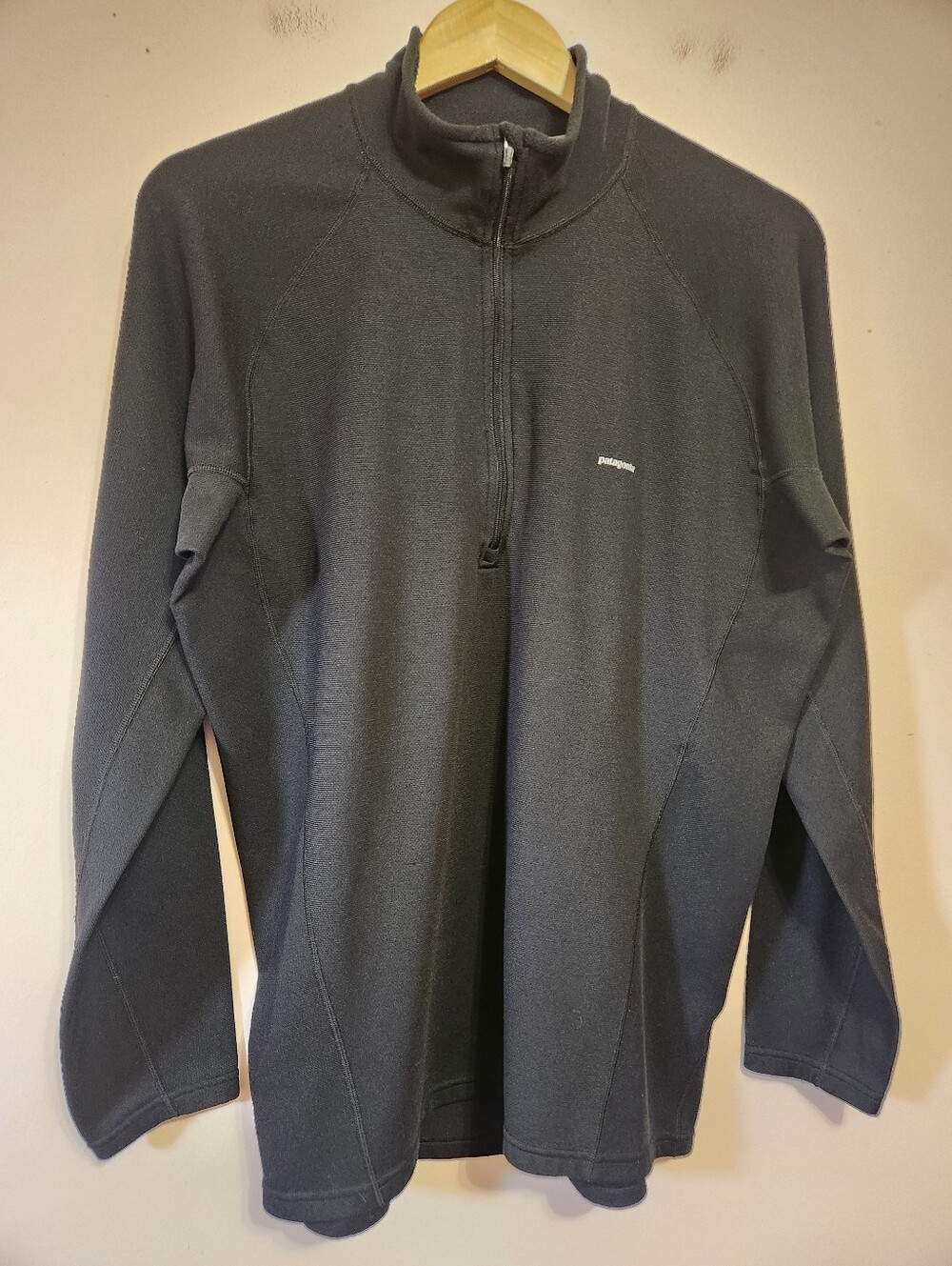 Vintage Patagonia Capilene 3 Quarter Zip Baselayer Pullover Gorpcore Black L Y2K